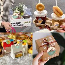 500pcs Cartoon Reward Doodle Roll Stickers, 1 Inch Round, 3 Styles To Choose From, Cute Cartoon Animal, Rainbow Trophy Elements "Great" "Good Job" "Awesome" "You Did It", Suitable For Baking Gift Box Sealing, Party Favor Packaging, Scrapbooking, Children's Reward Stickers, Creative Express Packaging, Market Stall Decoration - Multicolor - View 3