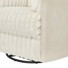 Bocaton Wide Wale Corduroy Upholstery Manual Recliner, White - White + Fabric+Metal + Fabric1 - View 10