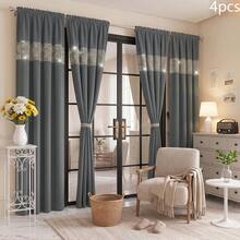 FLYINGCURTAINS Modern Plaid Patchwork Thermal Sunscreen Curtain With Window Rod Bag Style Light Translucent Privacy Window Screen, Farmhouse Style Home Decor Curtain - Grey - View 9