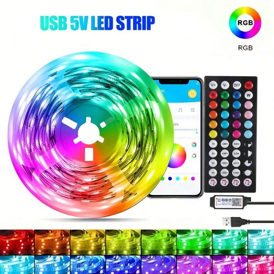 RGB Led Light For Room APP Control With 44-Key Remote Flexible Lamp Tape For Room Decoration TV Backlight Diode