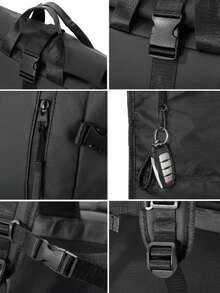 Ransel Pria Kasual Model Gulung Atas, Tas Laptop Kerja Warna Blok, Tas Sekolah Pelajar Kapasitas Besar yang Dapat Diperluas, Tas Tangan Perjalanan Multifungsi untuk Perjalanan Bisnis dan Aktivitas Luar Ruangan - MultiWarna - View 9