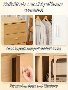 2-6pcs Transparent Self-Adhesive Door Handles, Drawer Cabinet Sliding Door Auxiliary Self-Adhesive Door Handles - A - View 4