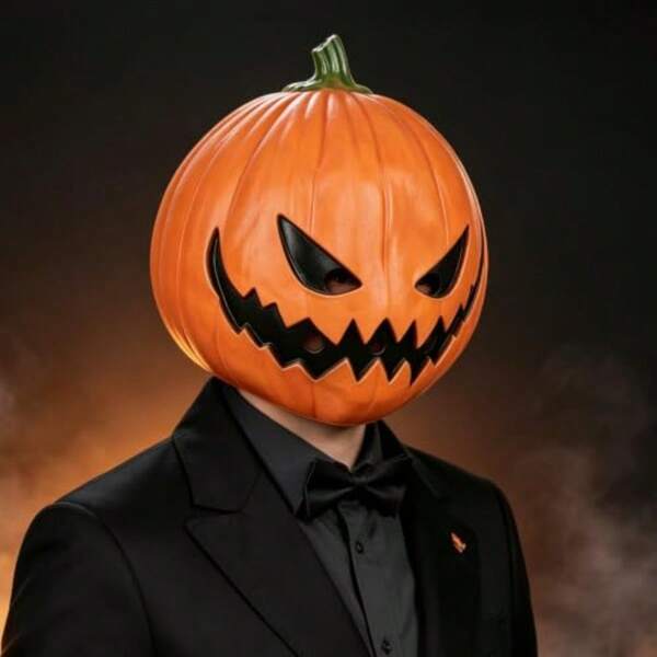 Pumpkin Mask For Adults Halloween, Latex Pumpkin Head Cosplay For Halloween Party Costume Accessory Evil Grin Pumpkin