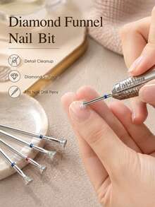 1 Set Diamond Nail Drill Bits, Coarse Grit Polishing Head, Used For Removing Excess Gel, Durable And Long-Lasting - One Size - View 5