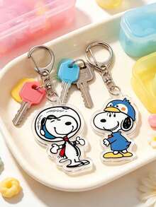 Snoopy Peanut Comic Cartoon Series Acrylic Bag Hanger, Featuring Space Astronaut Snoopy And Funny Penguin Costume Snoopy, Rust-Proof Metal Hardware, Stylish Accessory For Personal Items - Multicolor - View 7