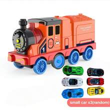 Transformable Realistic Toy Train With Spring-Loaded Foldable Track, Suitable For Children; This Model Car Helps Develop Cognitive Skills, Ideal Holiday Gift For Boys And Girls - Multicolor - View 12