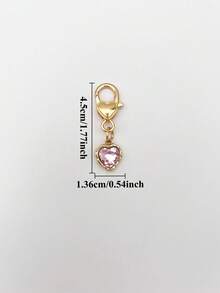 1pc/2pcs, Charming Pink Rhinestone Cherry Heart Pendant Bag Charm, Women's Handbag/Backpack/Shoulder Bag Accessory, Women's Travel Essential Keychain, Car Accessory, Room Decor, Fun Gift For Friends Back To School - Multicolor - View 7
