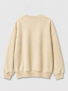 2026New Arrival Bestseller Women's Casual "PARKE" Letter Print Loose Pullover Sweatshirt, Encountering Lazy Fashion, Women's Graphic Tops Clothes. - 杏色2 - 查看 2