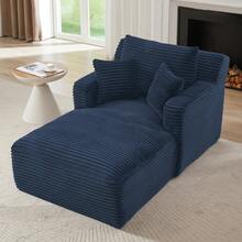 Sofa Bed Mattress - Blue + Corduroy + 1-seater - View 8