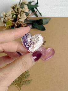 1pc 4-In-1 Heart-Shaped Silicone Mold, Creative DIY Epoxy Resin Mold, Can Make Cracked Diamond Texture Heart Pendant, Suitable For Home Decor And Gift Making, Aromatherapy Candle Handmade Casting Mold, Artistic Decorative Plaster Mold - 01-straight-eared Rabbit Tray Silicone Mold - View 10