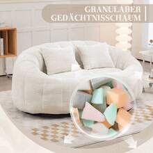 Bean Bag Sofa - Beige Chenille, Comfortable Accent Chair For Home And Outdoor Use - 米色 - 查看 2