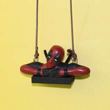 1pc Funny Pose Guard Swinging Car Hanging Ornament, Resin Spider Guard Figurine Pendant, Rearview Mirror Decoration, Theme Collection Gift - Multicolor - View 4