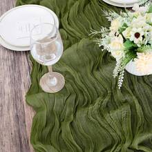 1pc Cheesecloth Table Runner, Semi-Transparent Gauze Tablecloth, Bohemian Or Rustic Style Wedding Table Decor, Suitable For Wedding Decoration, Arch Drapery, Bridal Shower, Holiday Party Decor - Multicolor - View 50