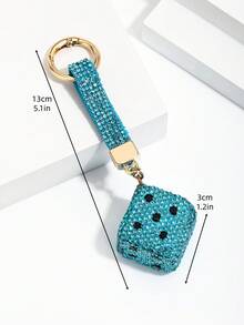 Hot-Selling New DIY Handmade Cute 3D Rhinestone Colorful Dice Keychain, Creative Rhinestone Dice Car Key Book Bag Pendant, Mother's Day Gift, Gift For Girlfriend, Bag Decoration Charm, Holiday Creative Gift, Event Gift, Suitable For Daily Use - Multicolor - View 8