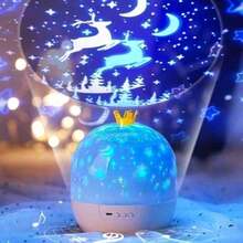 小夜燈 星空投影夜燈 360°旋轉LED燈 房間裝飾燈 15組幻燈片 USB供電 生日禮物 - 1PC - 查看 8