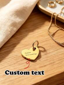 Custom Stainless Steel Heart Pendant, Personalized Name Engraved Jewelry Gift, Small Charm, DIY Accessory, Gift For Girlfriend/Mother - Multicolor - View 6