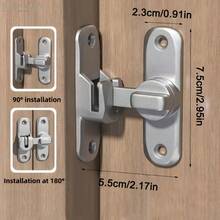 Heavy Duty Anti-Theft Door Lock/Latch (2pcs) – Sturdy Latch For Stable And Commercial/Residential Security; Features Adjustable Sliding Stop (90°/180°), Tamper-Proof Design, Manual Operation, And Includes Screws. - Sliding Door Latch - View 3