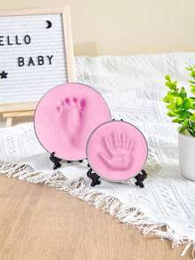 100 Days/1st Birthday Gift Newborn Growth Keepsake Clay For Handprint And Footprint (Ribbon Not Included) S Size Mold Diameter 9cm M Size Mold Diameter 12cm (Random Mold Shape) - Multicolor - View 6