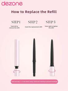 DEZONE Set Pensil Eyeliner dengan Isi Ulang, Set Pensil Eyeliner dengan Isi Ulang, 2 Warna untuk Nilai Lebih Baik - J01+J04 - View 7