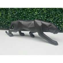 3D Geométrica Grande 42cm Decoração Luxo em Gesso - PRETO BRILHANTE - Visão 7