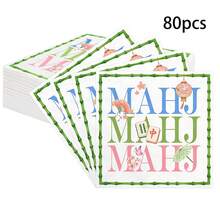 20/60/80入 麻將主題一次性紙餐巾紙 竹邊東方花卉燈籠印花 2層客用餐巾紙 趣味遊戲之夜桌飾 適合麻將女孩之夜聚會派對餐具用品 - 多色 - 查看 8