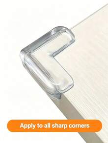 20/15/10/8/6/5PCS Transparent L-Shaped Corner Protectors, Soft Transparent Silicone Baby Furniture Edge Guards, Suitable For Sharp Edges - Clear - View 1