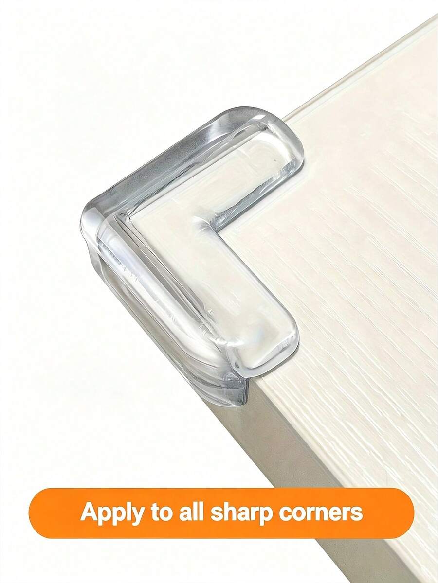 20/15/10/8/6/5PCS Transparent L-Shaped Corner Protectors, Soft Transparent Silicone Baby Furniture Edge Guards, Suitable For Sharp Edges - Clear - View 1