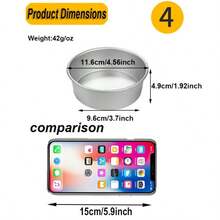 4 Inch Cake Pan With Removable Bottom, Nonstick Aluminum Chiffon Bakeware, With Silicone Brush Spatula Set, Mini Cake Baking - Silver - View 4