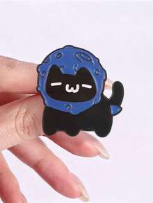 2pcs Cartoon Sun Cat And Moon Cat Enamel Pin, Cute Sun And Moon Cats Couple Badge, Fashion Backpack Clothes Accessory, Gift For Couples And Friends - Multicolor - View 7