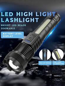 Senter LED berdaya tinggi ini memiliki 5 mode, fungsi zoom, dan pencahayaan genggam yang kuat. Ini adalah senter portabel untuk berkemah yang cocok untuk mendaki gunung di luar ruangan dan keadaan darurat di rumah. Dilengkapi dengan baterai 800mAh bawaan. - Bintang - View 5