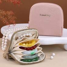 1pc Multi-Layer Women's Sanitary Pad Storage Bag, Private Item Organizer Pouch, Compartment Zipper Jewelry Storage Bag, Portable PU Leather Bracelet Bangle Jewelry Storage Pouch Travel Accessory Small Bag, Multi-Functional, With Zipper - Multicolor - View 10
