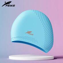 X-FEIKE 1pc Bagged Extra Large Thick Non-Snagging Water Drop Swim Cap, High Aesthetic, Unisex - Multicolor - View 17