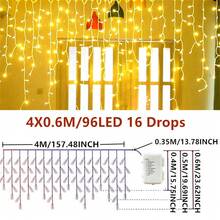 Battery Box Christmas Icicle Lights - LED String Lights With 8 Modes, Perfect For Outdoor Holiday Decor, Garden, Patio And Halloween, Christmas Decoration, Suitable For Christmas, Wedding, Bar, Cafe Salon And Store Display - Battery-powered Fairy Lights - View 15