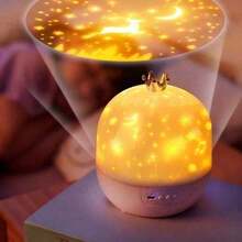 小夜燈 星空投影夜燈 360°旋轉LED燈 房間裝飾燈 15組幻燈片 USB供電 生日禮物 - 1PC - 查看 7