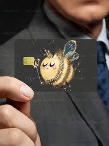 1pc Angel Bee Credit Card Sticker Privacy Protection Card Skin, Cute Holiday Gift PVC Material Anti-Fingerprint Anti-Scratch Wear-Resistant Card Cover, Suitable For Chip Cards, Bank Cards, Credit Cards, Transportation Cards, Student Campus Cards Personalized DIY - Multicolor - View 6