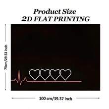 1pc Universal Romantic Heart Pattern Car Trunk Mat, 29.53x39.37 Inches, Made Of Durable Polyester Fiber, Car Carpet, Perfect Fit For Car Storage Needs, Car Trunk Interior Accessory - Heartbeat Heart - View 11
