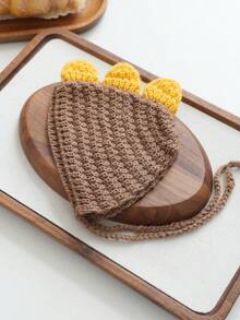 1PC Pet Accessory Autumn/Winter Small Dog Puppy Cat Cute Versatile Lightweight Breathable Dinosaur Knitted Hat - Coffee - Brown - View 4