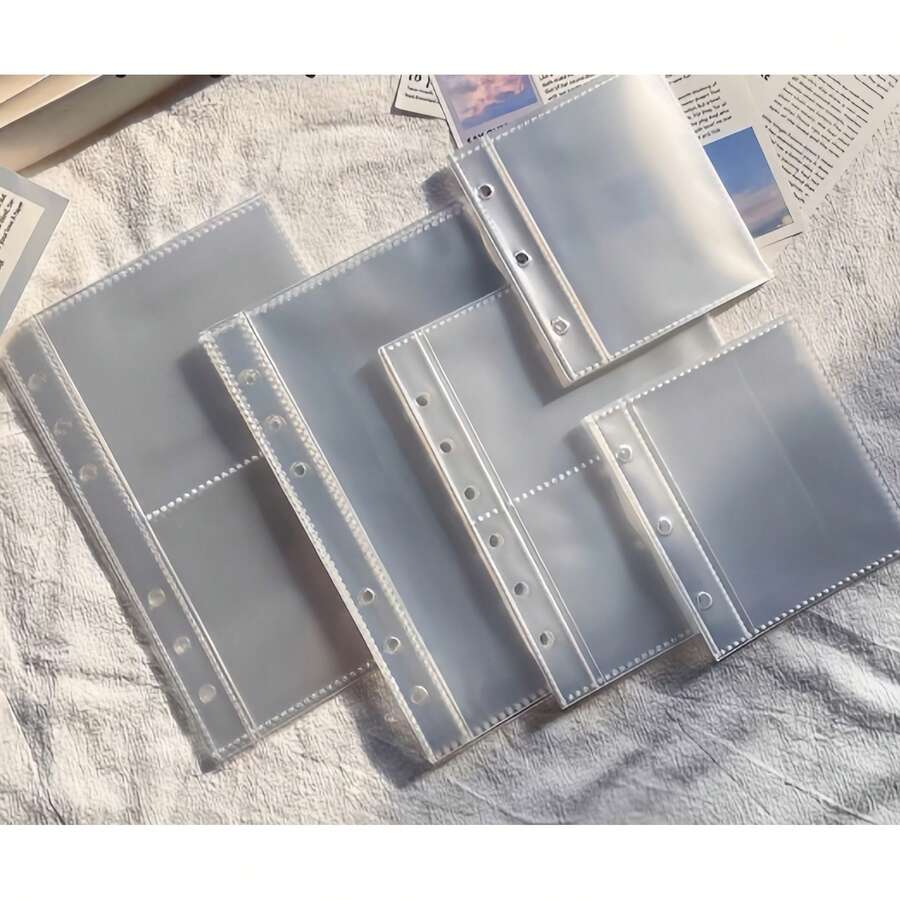 10/20/30/50pcs/Pack A7 Transparent Loose-Leaf Pages, Double-Sided Photo Album Inner Pages, Loose-Leaf Storage Pockets, Made Of High-Quality PP Material, Suitable For Idol Photo Cards, Postcards, Trading Cards, Photos And School Cards - Transparent - View 1