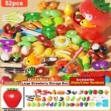 Delightful Pretend Play Kitchen Toy Set - Tableware, Peelable & Cuttable Toy Food, Strawberry Storage Box, Role Play, Perfect Learning Gift For Boys And Girls, Christmas Gift, Holiday Gift - Multicolor - View 11