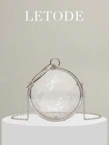 Mini Clear Chain Circle Bag - Clear - View 10