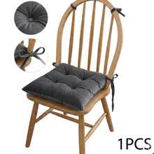 1pc 4pcs 6 Pcs Comfortable Indoor & Outdoor Seat Pads For Kitchen, Dining, Garden, Balcony & Patio Chairs - Dark Grey - View 3