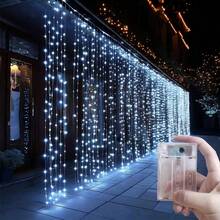 Lampu Hias LED Bertenaga Baterai, 8 Mode Pencahayaan Mensimulasikan Kelap-kelip Langit Berbintang, Lampu Hias Peri untuk Pesta Pernikahan, Lampu Gantung Dekorasi Dinding Latar Belakang, Lampu Liburan Hari Valentine, Halloween, Natal (Baterai Tidak Termasuk) - Lampu tirai kotak baterai - View 5