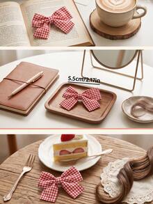 2/6/10pcs/Set Plaid Fabric Bow Hair Clips, Sweet Hair Accessories - Suitable For Women And Girls, Applicable For Daily, School, Vacation, Dating - Multicolor - View 10