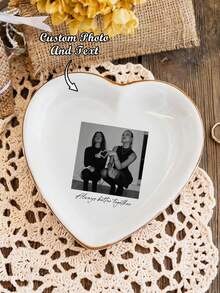 Personalized Photo Ceramic Jewelry Tray Ring Dish Gift, Customized Jewelry Storage Dish For Mother, Grandmother, Daughter - Multicolor - View 7