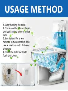 Tablet Pembersih Toilet Berbuih, Penghilang Noda & Urine Ampuh, Tablet Pembersih Toilet Penghilang Bau untuk Kamar Mandi - Keadaan Padat - View 5