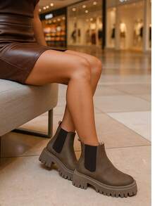 Women Ankle Boots & Booties - Khaki - View 1