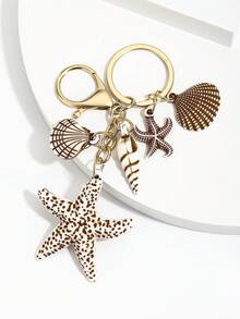 Hot-Selling New Handmade DIY Creative Marine Life Realistic Resin Shell & Conch Keychain, 1pc Cute Ocean Style Heart Shell & Conch Keychain Pendant, Women's Bag & Key Keychain Charm, Event Gift, Suitable For Daily Use, Gift For Best Friends - Multicolor - View 6