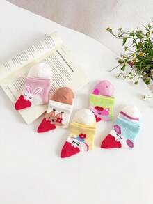 5 Pairs Children's Socks, Sweet Cute Cartoon Rabbit Mid-Calf Socks, Breathable And Comfortable, Suitable For 2-16 Years Old Girls - Multicolor - View 2