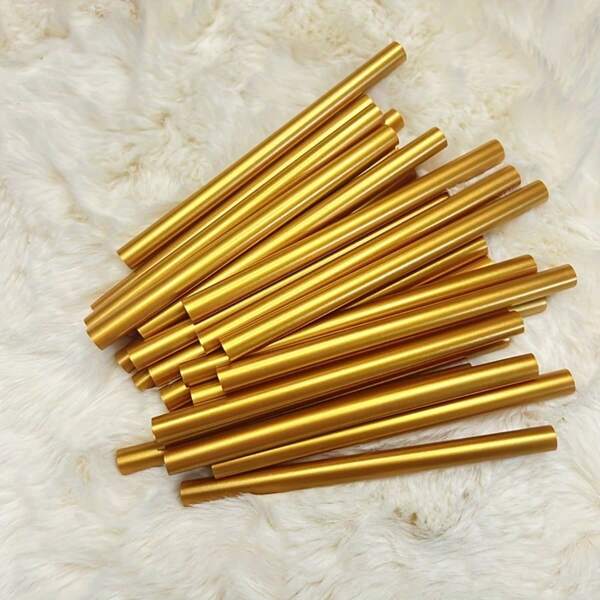 20/50PCS Gold Hot Glue Sticks, 3.93 X 0.27 In Waxing Glue Sticks Colored, Mini Adhesive EVA Sticks For Stamp Home Repair DIY Art Projects Bonding Woods Glass Paper Plastic Decoration