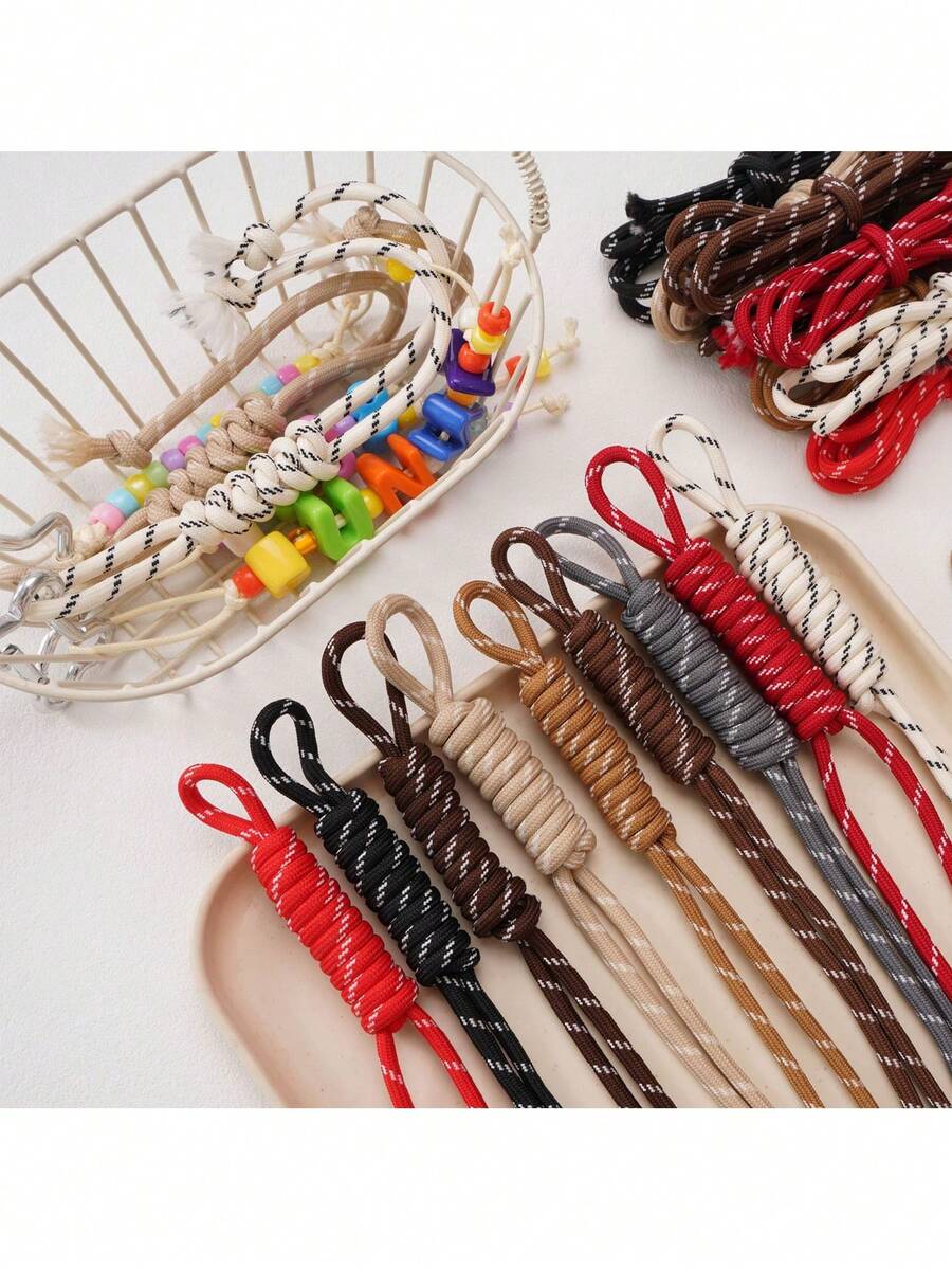 1m Per Pack 5mm Colorful Polyester Cord Rope, DIY Hand Braided Bracelet Pendant String, Handmade Jewelry Making Craft Supplies - 5mm/1m Colorful Cord - View 1